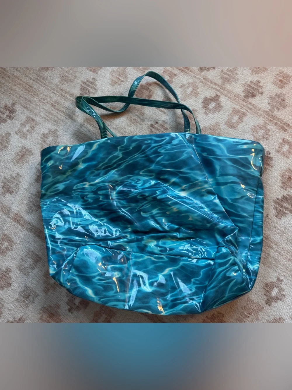 kate spade Teal Pool-Print 'DIVE IN' Coated Canvas Tote